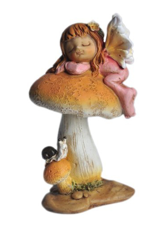 

Top Collection Enchanted Story Fairy Garden Little Fairy Sleeping on Mushroom Outdoor Statue, Multicolour