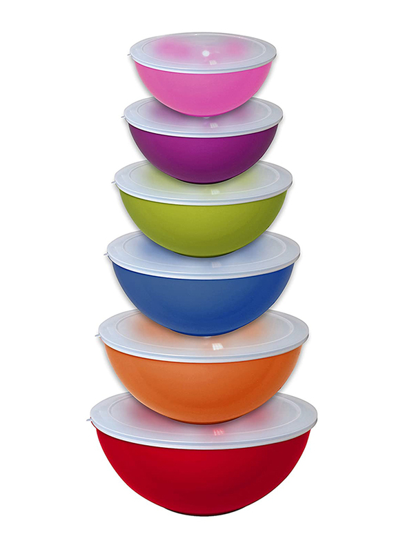 

Home Gourmet 12-Piece Mixing Bowl Set with Lid, Multicolour