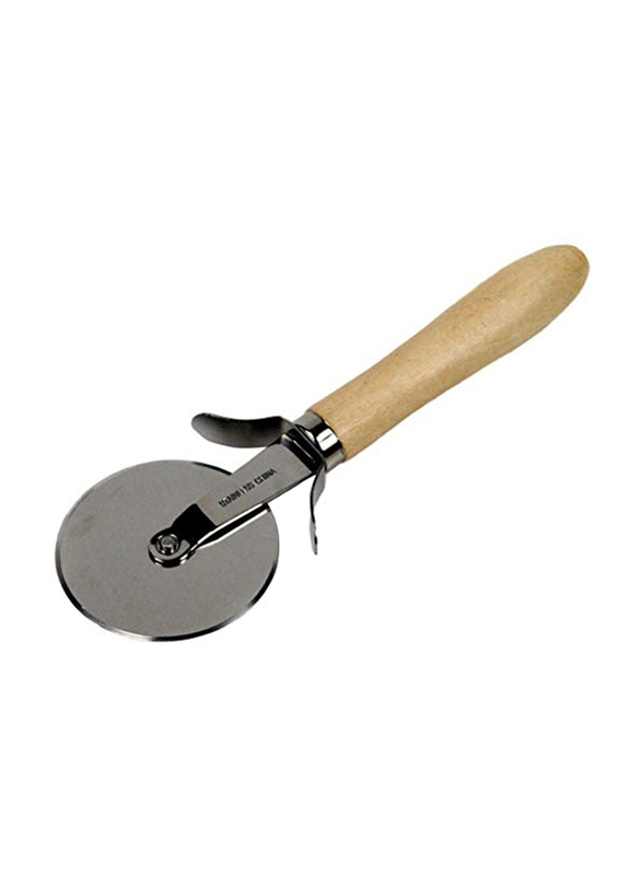 

Chef Craft 9-inch Stainless Steel Pizza Cutter with Wood Handle, Silver/Beige