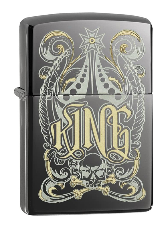 

Zippo King Black Ice Pocket Lighter, Black