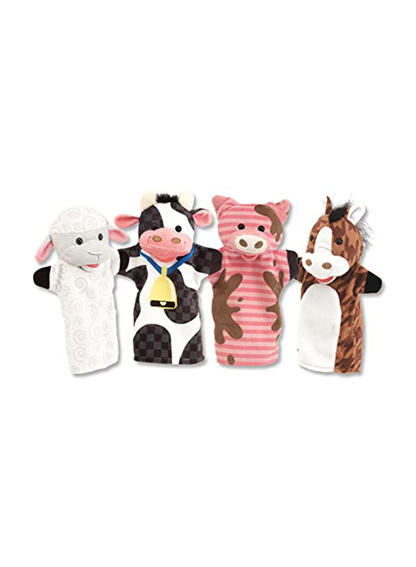 

Melissa Doug Farm Friends Hand Puppets with Cow, Horse, Sheep and Pig, 4 Pieces