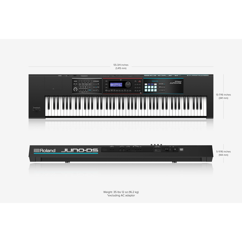Roland JUNO-DS-88 Keyboard Synthesizer, 88 Keys, Black/White