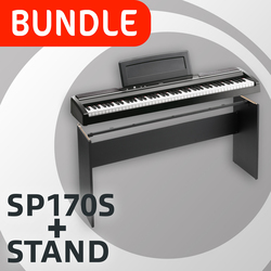 Korg SP-170S Digital Piano + SP Stand Bundle, 88 Keys, Black