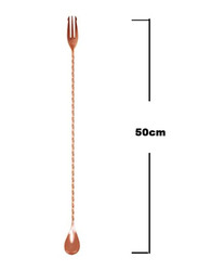 BarPros 50cm Stainless Steel Fork End Bar Spoon, Copper