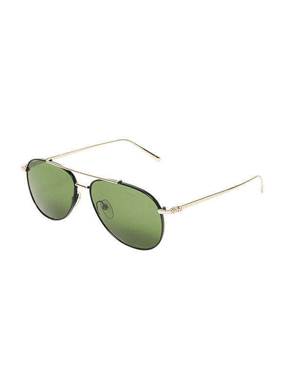 

Salvatore Ferragamo Full-Rim Aviator Black Sunglasses for Men, Green Lens, SF201S, 60/15/145