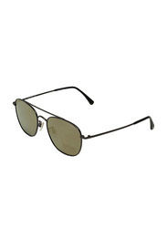 Jaguar Polarized Full-Rim Pilot Gunmetal Sunglasses for Men, Mirrored Orange Lens, 397154200, 54/18/145
