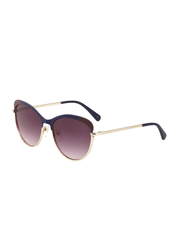 

Longchamp Full Rim Cat-Eye Brown/Blue/Gold Sunglasses for Women, Brown Lens, LO120S, 58/16/140