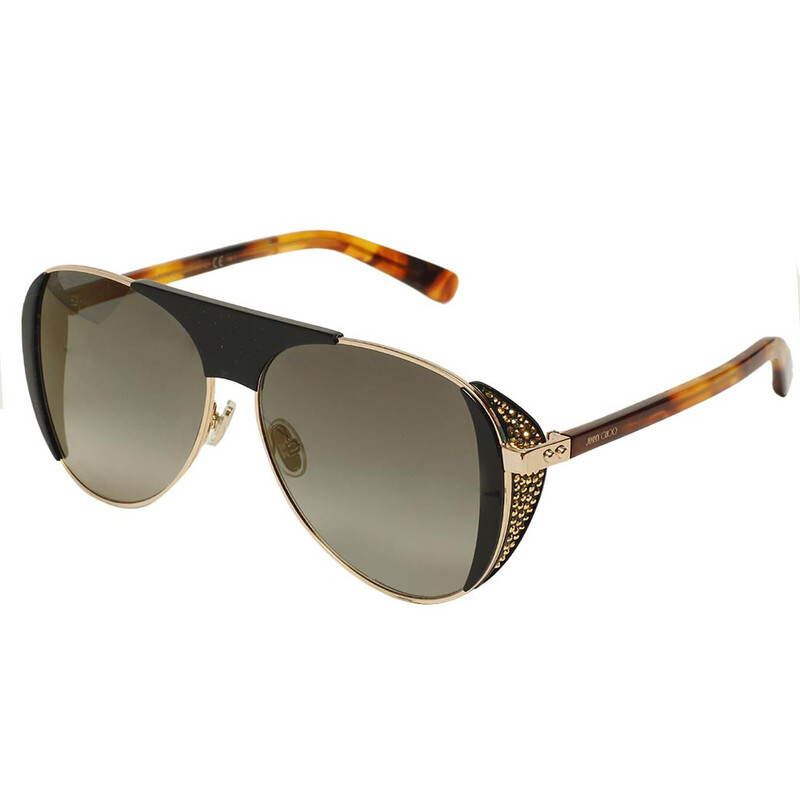 

Jimmy Choo Full Rim Aviator Sunglasses For Women Gold Lens, RAVE/S, 99/1/145