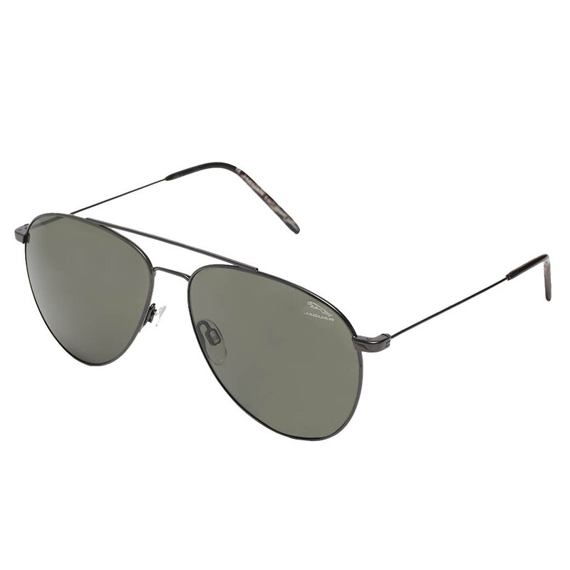 

Jaguar Full-Rim Aviator Black Sunglasses for Men, Grey Lens, 374564200, 58/14/145