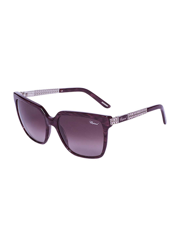 

Chopard Full Rim Square Purple Sunglasses for Women, Brown Lens, SCH208S, 56/18/140