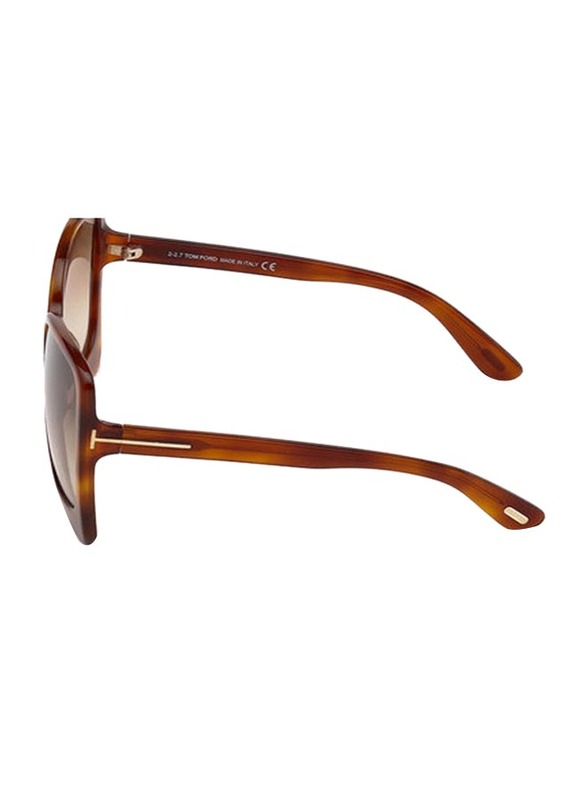 Tom Ford Full-Rim Oversized Havana Sunglasses for Women, Brown Lens, TF618, 60/19/135