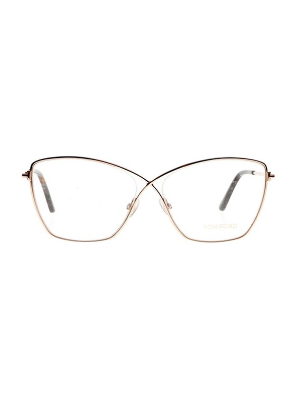 Tom Ford Full-Rim Butterfly Gold Eyeglasses Frame for Women, TF5518, 57/13/140
