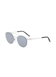 Jaguar Full Rim Round Silver Sunglasses for Men, Grey Lens, 37579, 51/21/145