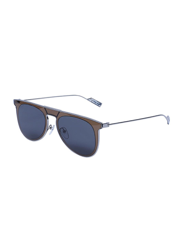 

Salvatore Ferragamo Full-Rim Aviator Silver Sunglasses for Men, Blue Lens, SF209S, 53/19/145