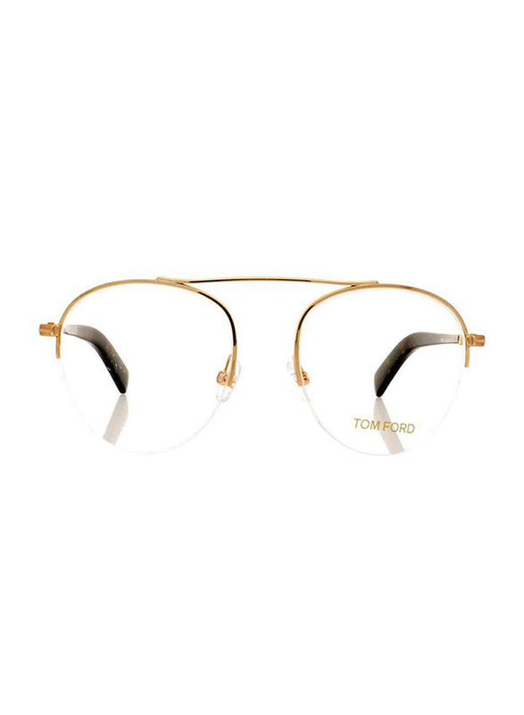 Tom Ford Half-Rim Aviator Gold/Havana Unisex Eyeglasses Frame, TF5451, 48/19/140