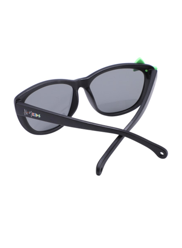 Atom Kids Polarized Full Rim Cat-Eye Sunglasses for Girls, Grey Lens, K118-1, 3-10 Years, Black