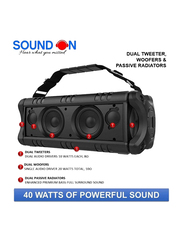 Sound On R101 IPX5 Waterproof Portable Bluetooth Speaker, Black