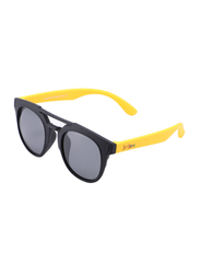 Atom Kids Polarized Full Rim Round Sunglasses for Boys, Grey Lens, K112-6, 3-10 Years, Black/Yellow
