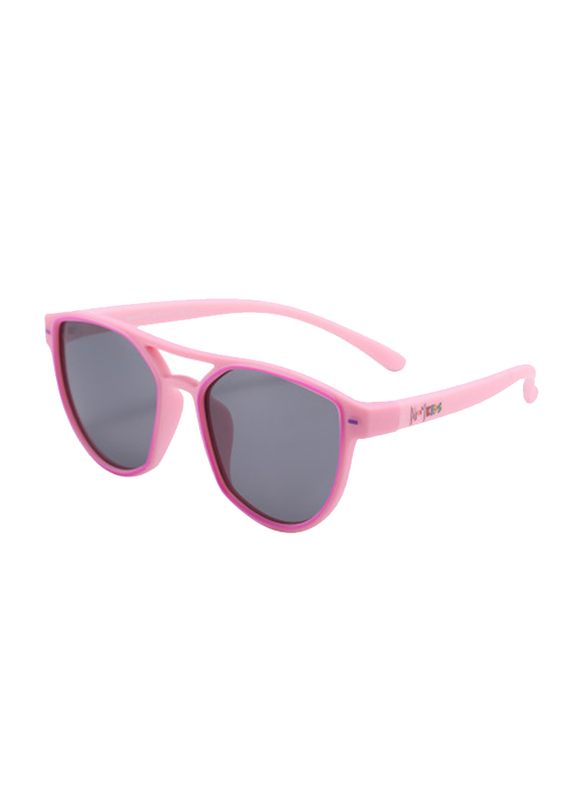 Atom Kids Polarized Full Rim Round Sunglasses for Girls, Grey Lens, K111-8, 3-10 Years, Pink