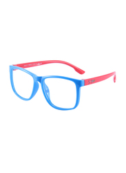 Atom Kids Full Rim Square Sunglasses for Kids, Clear Lens, AB202-3, 3-10 Years, Blue/Red