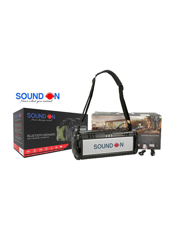 Sound On R101 IPX5 Waterproof Portable Bluetooth Speaker, Black