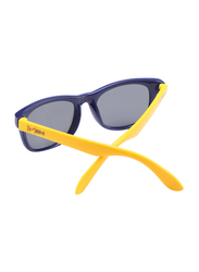 Atom Kids Polarized Full Rim Wayfarer Sunglasses for Boys, Grey Lens, K114-5, 3-10 Years, Blue/Yellow