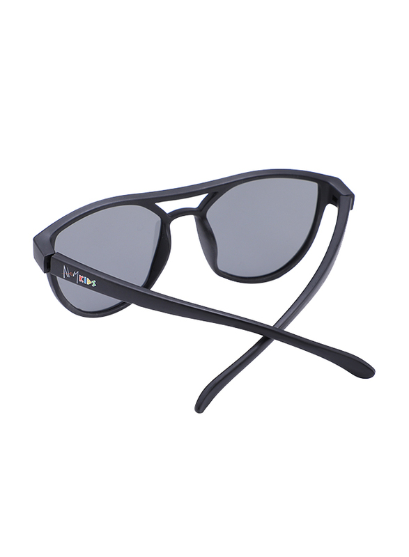 Atom Kids Polarized Full Rim Round Sunglasses for Boys, Grey Lens, K111-9, 3-10 Years, Black