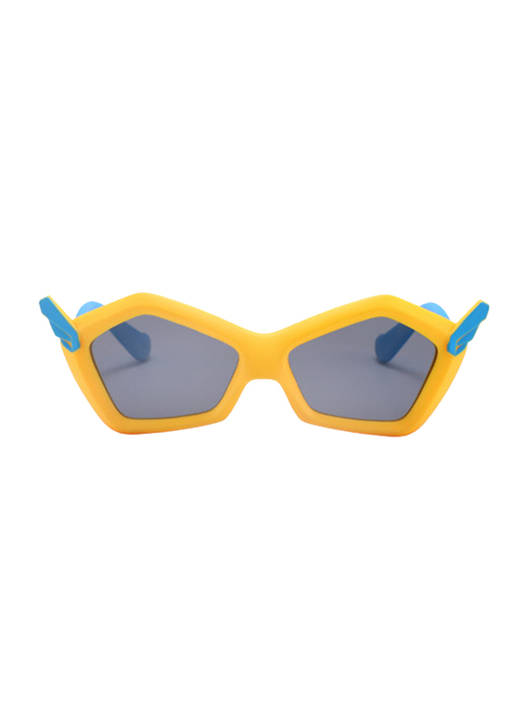 Atom Kids Polarized Full Rim Hexagon Sunglasses for Boys, Grey Lens, K109-2, 3-10 Years, Yellow/Blue