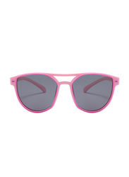 Atom Kids Polarized Full Rim Round Sunglasses for Girls, Grey Lens, K111-8, 3-10 Years, Pink