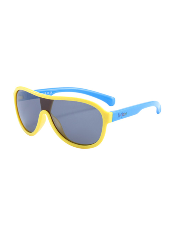 Atom Kids Polarized Full Rim Aviator Sunglasses for Boys, Grey Lens, K110-3, 3-10 Years, Yellow/Blue