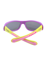 Atom Kids Polarized Full Rim Rectangle Sunglasses for Boys, Grey Lens, K108-1, 3-10 Years, Purple/Yellow