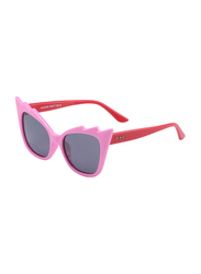 Atom Kids Polarized Full Rim Cat Eye Sunglasses for Girls, Grey Lens, K106-1, 3-10 Years, Pink-Red