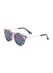 Atom Kids Polarized Full Rim Round Sunglasses for Girls, Grey Lens, K119-6, 3-10 Years, Multicolour