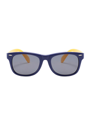 Atom Kids Polarized Full Rim Wayfarer Sunglasses for Boys, Grey Lens, K114-5, 3-10 Years, Blue/Yellow