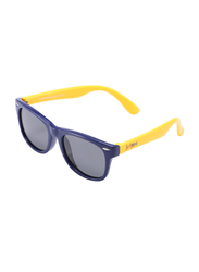 Atom Kids Polarized Full Rim Wayfarer Sunglasses for Boys, Grey Lens, K114-5, 3-10 Years, Blue/Yellow
