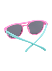 Atom Kids Polarized Full Rim Round Sunglasses for Girls, Grey Lens, K111-5, 3-10 Years, Pink/Green
