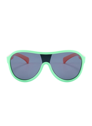 Atom Kids Polarized Full Rim Aviator Sunglasses for Boys, Grey Lens, K110-5, 3-10 Years, Green/Orange