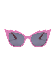 Atom Kids Polarized Full Rim Cat Eye Sunglasses for Girls, Grey Lens, K106-1, 3-10 Years, Pink-Red