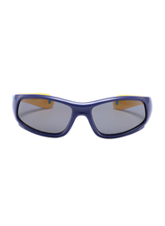 Atom Kids Polarized Full Rim Rectangle Sunglasses for Boys, Grey Lens, K108-2, 3-10 Years, Black/Yellow