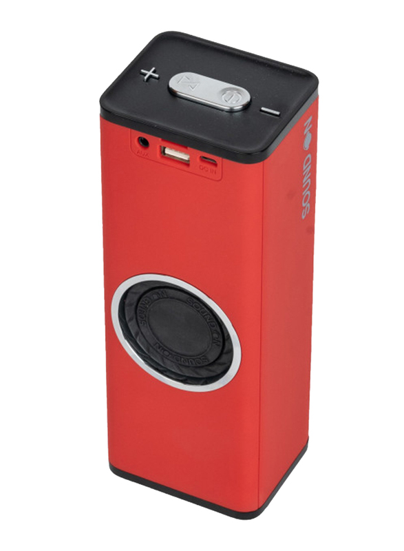 Sound On R102 Dual Woofer Portable Bluetooth Speaker, Red