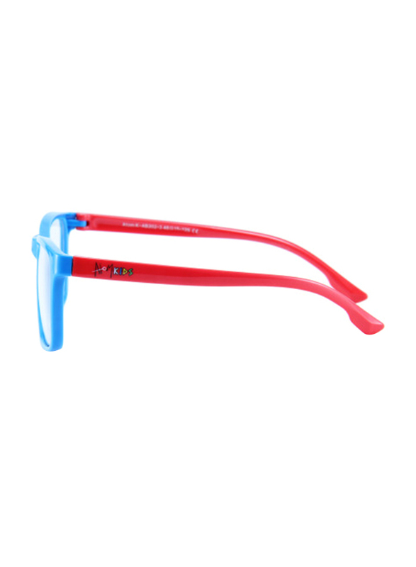 Atom Kids Full Rim Square Sunglasses for Kids, Clear Lens, AB202-3, 3-10 Years, Blue/Red