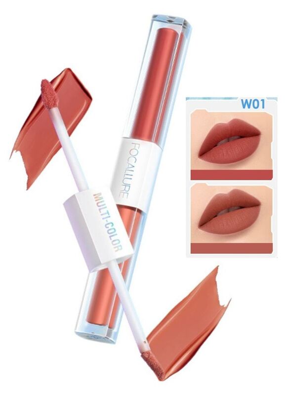 

Focallure 2-in-1 Lipstick & Lip Gloss, W01, Multicolour