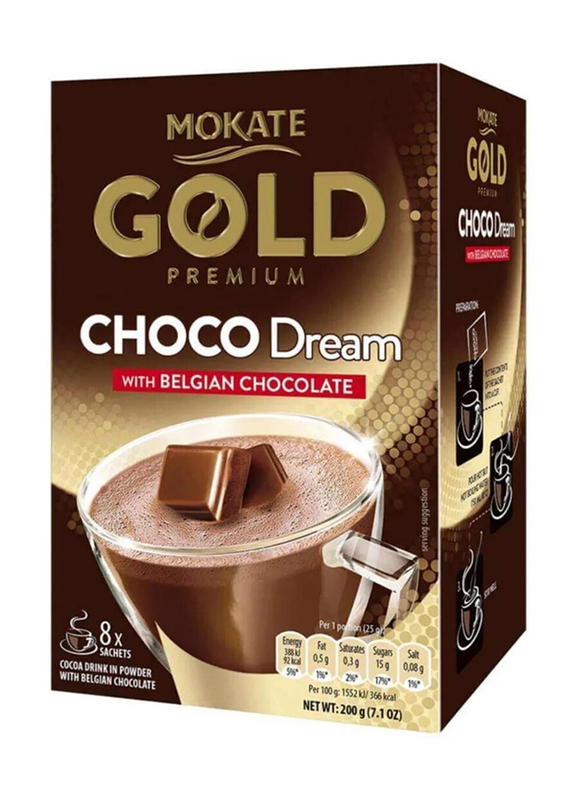

Mokate Gold Premium Choco Dream with Belgian Chocolate, 8 Sachet x 25g