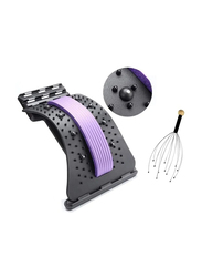 Prime Back Stretcher with Hair Scalp Massager, 2 Piece, Purple/Black