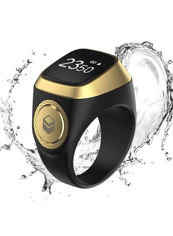 

iQIBLA Iqibla Tasbih Zikr Water Resistant Smart Ring for Men, 18mm, Black