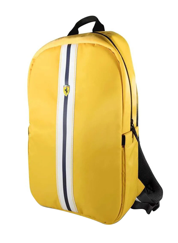 

Ferrari Pista Metal Logo On Track Casual Backpack Bag with Charging Cable, Yellow