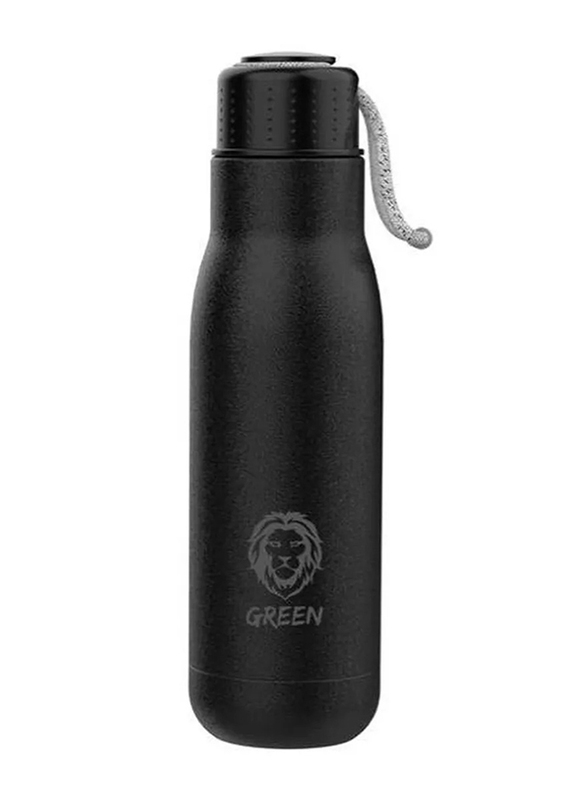 

Green Lion Green 500ml Stainless Steel Vacuum Flask Water Bottle, Black