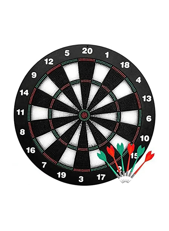 

Prime 16-inch Dart Board Set, Black/Red/Green