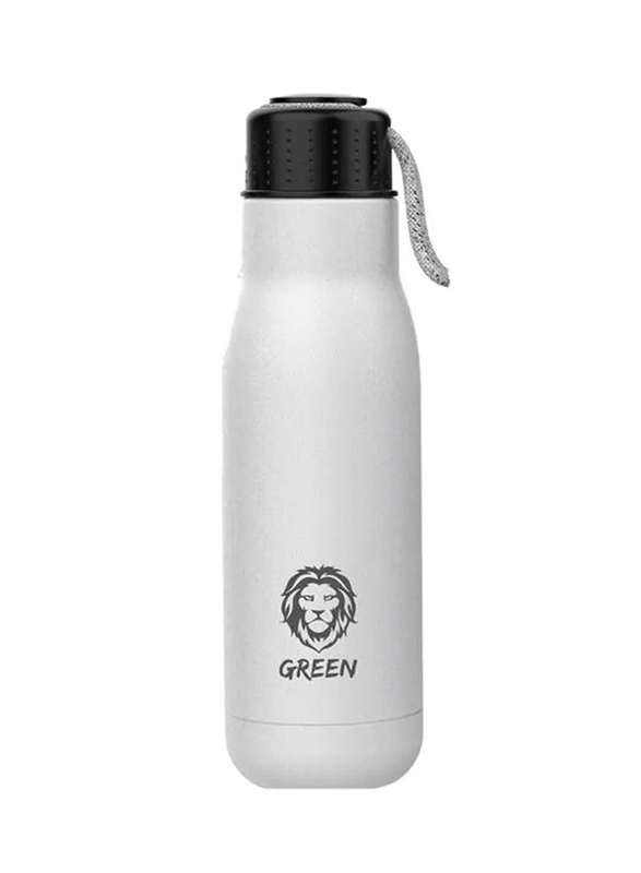 

Green Lion Green 500ml Stainless Steel Vacuum Flask Water Bottle, White