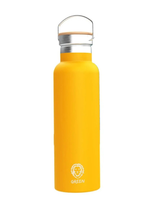 

Green Lion Green 600ml Stainless Steel Vacuum Flask Water Bottle with Handle, Yellow